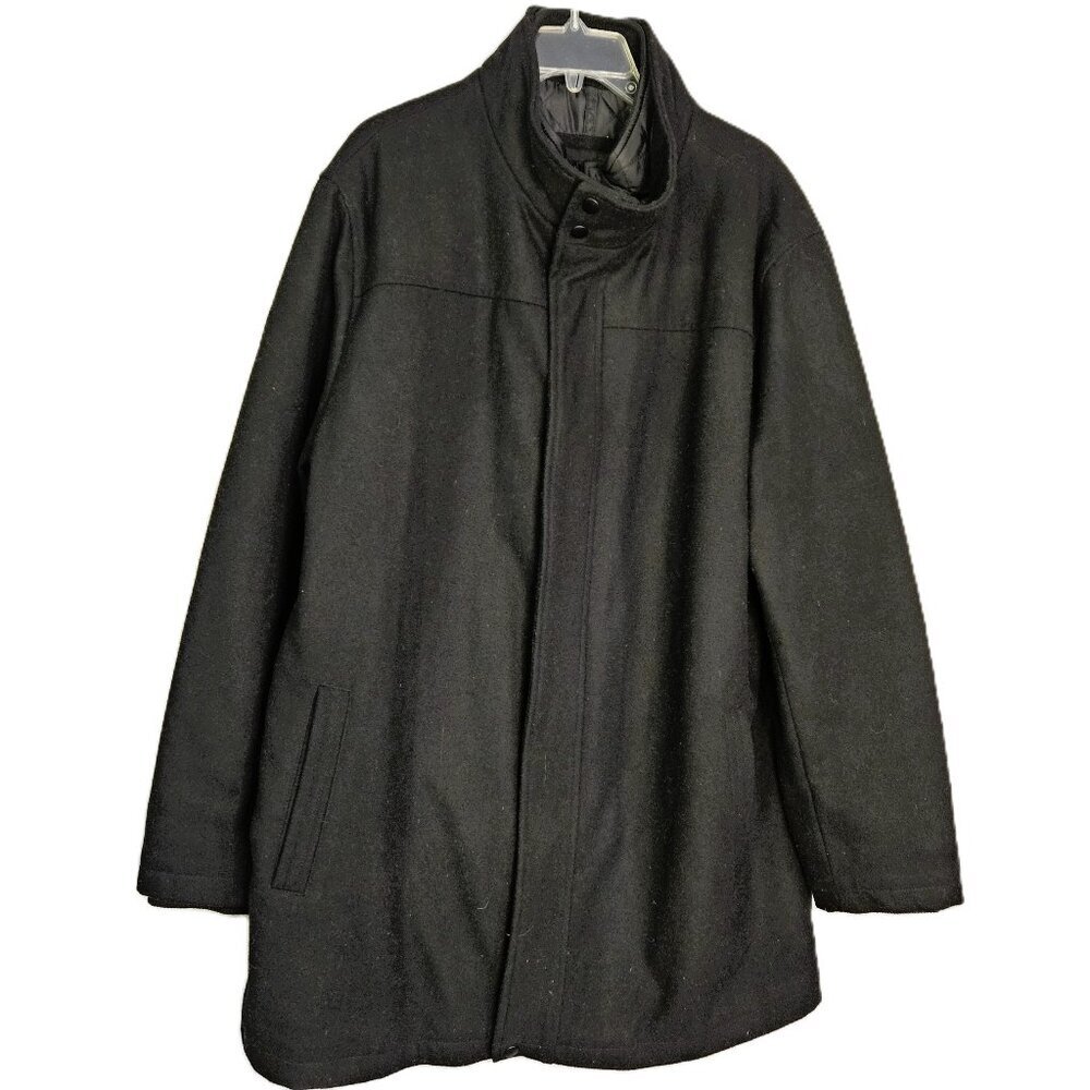 Vintage Structure Men's Wool Blend Heavly Lined Outdoor Pea Coat Size XXL/EEG